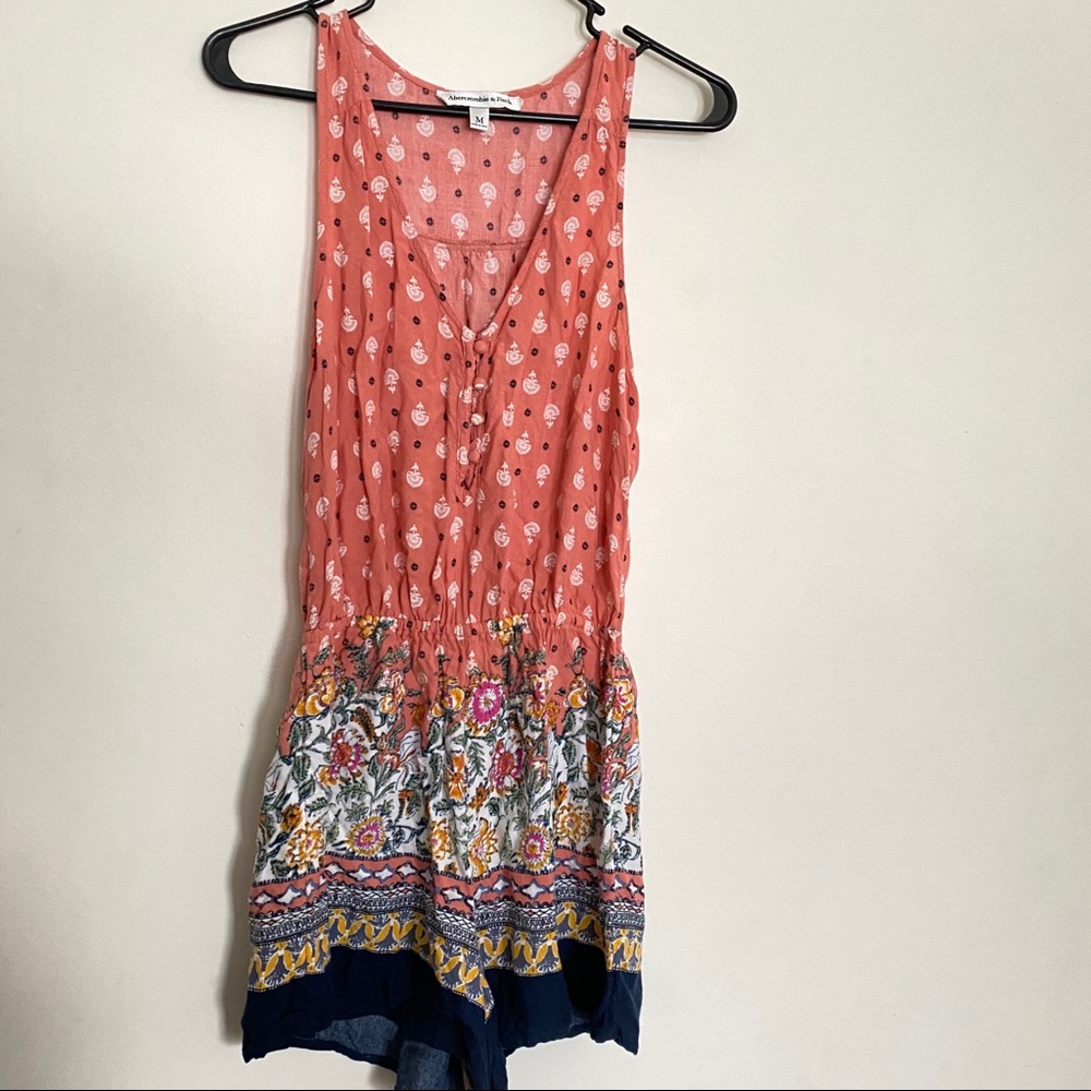 A & F Light Pink Floral Romper